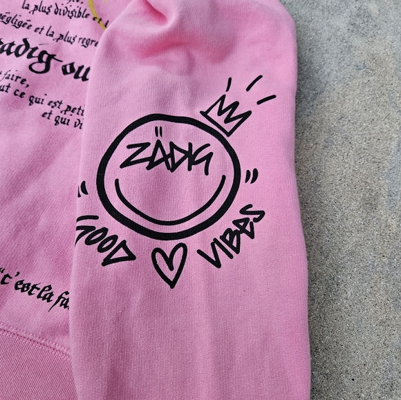 SUPER Rare Zadig & Voltaire Smiley Graphic Sweater Pink Small Like New - Picture 6 of 10